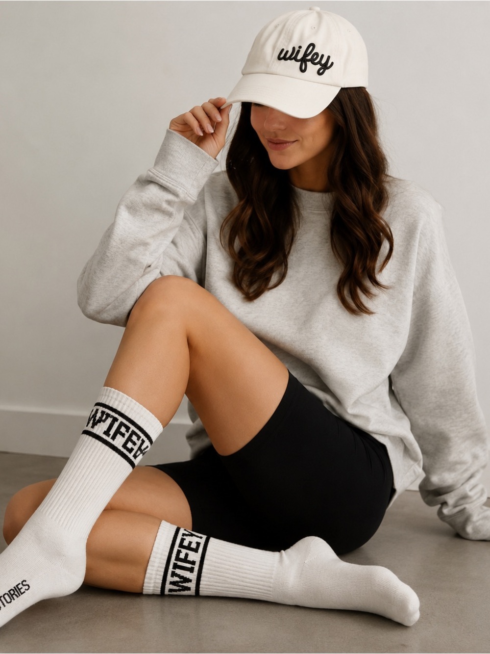 Wifey Hat + Socks Bundle | Six Stories White Bridal Set | Honeymoon Bride Gift
